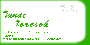 tunde korcsok business card