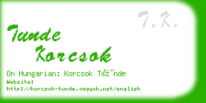 tunde korcsok business card